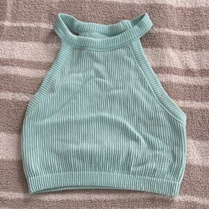 Aerie Light Green Ribbed Crop Top